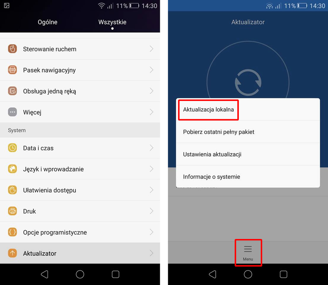 Huawei P8 Lite i Android 6.0 instalacja oficjalnej