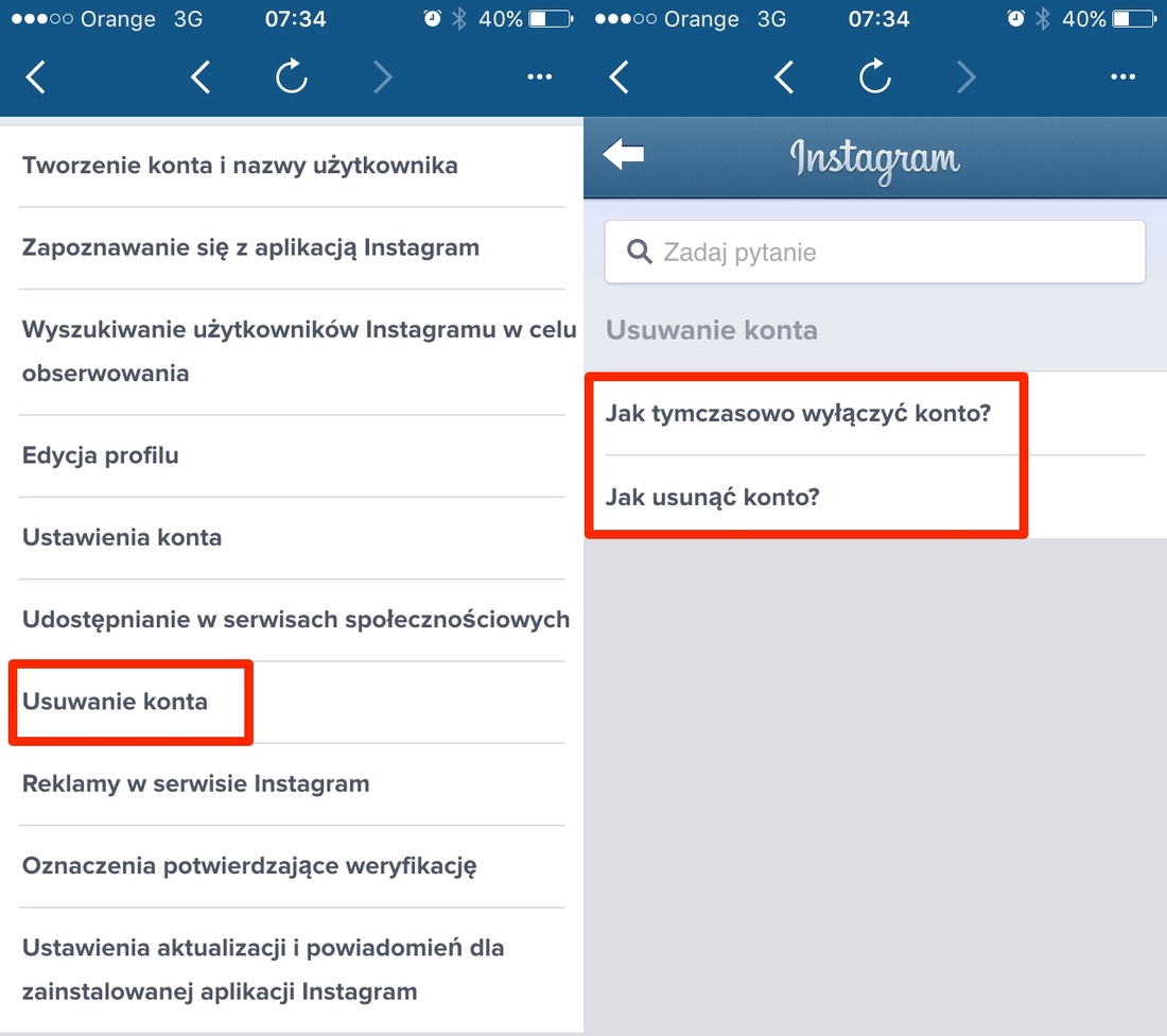 Dlaczego Usuneli Mi Konto Na Instagramie Jak usunąć konto Instagram