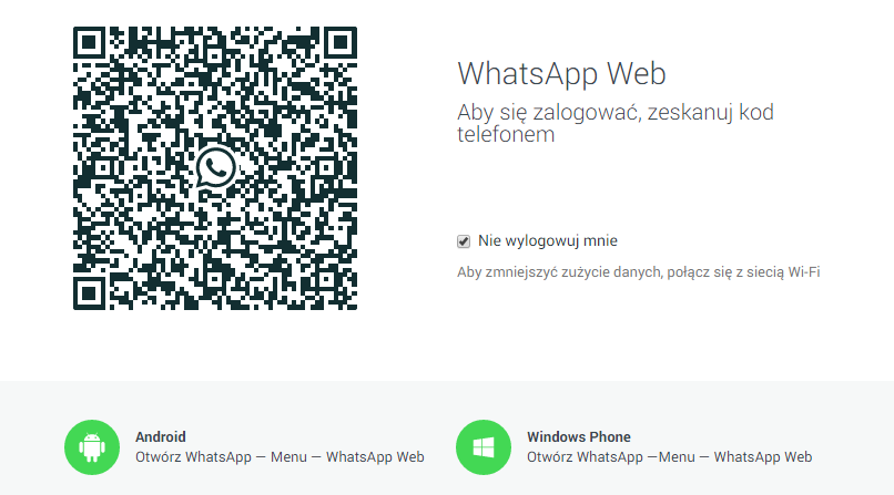 Whatsapp - kod QR