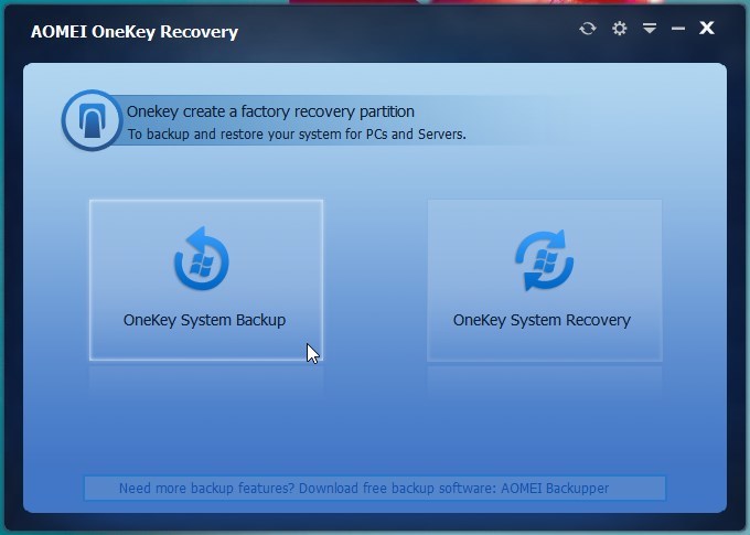 Tworzenie partycji Recovery w AOMEI OneKey Recovery