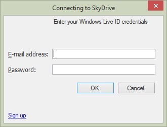 syncDriver - logowanie na swoje konto OneDrive