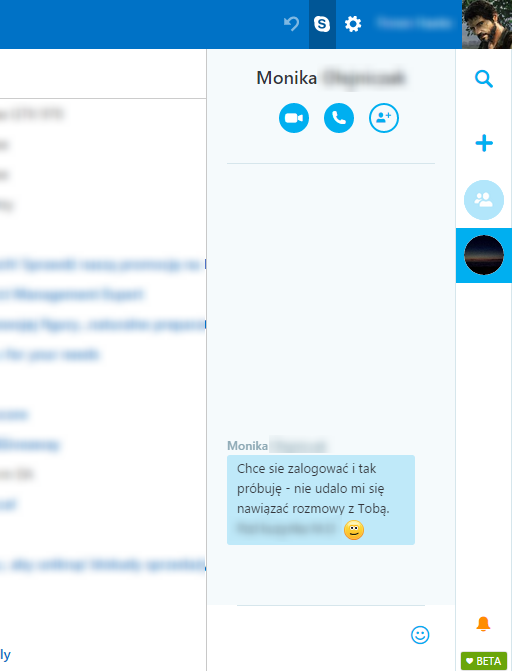 Skype w Outlooku