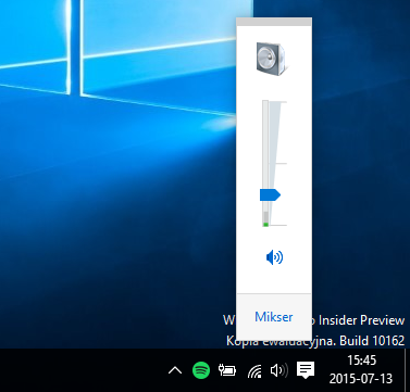 Klasyczny pasek głośności w Windows 10
