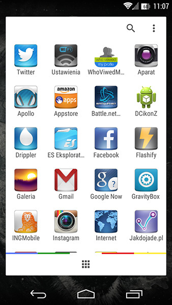 App Swap - wygląd szuflady aplikacji