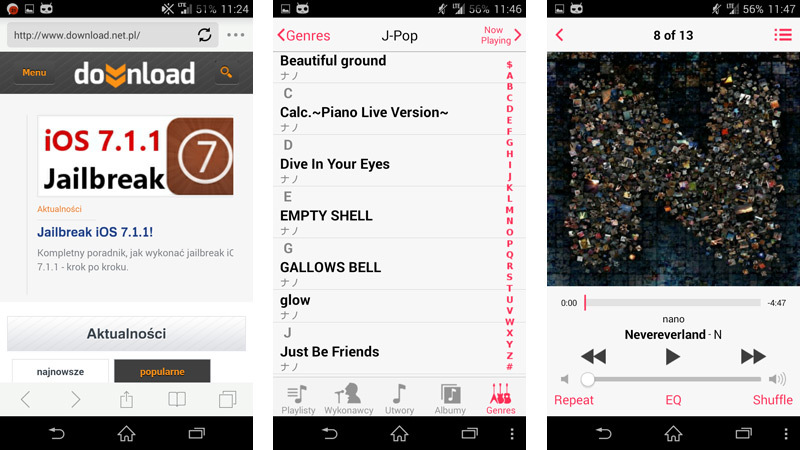 Przeglądarka i Muzyka - aplikacje zainstalowane za pomocą Anpple