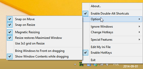 KDE Mover-Sizer - opcje