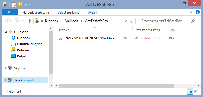 SafeBox - zaszyfrowane zdjęcie na komputerze po synchronizacji