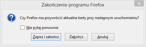 Firefox - zapisywanie sesji
