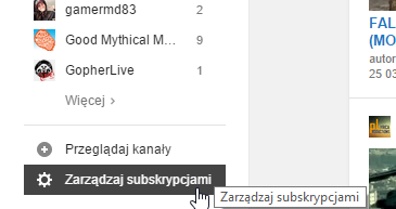 Zarządzanie subskrypcjami na YouTube