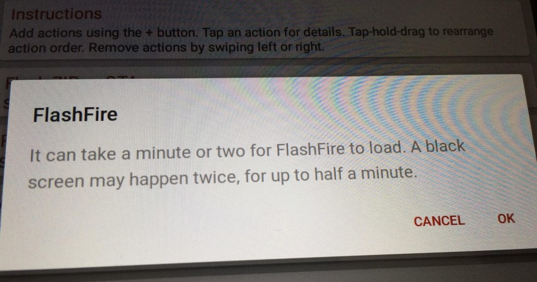 Potwierdzenie instalacji przez FlashFire