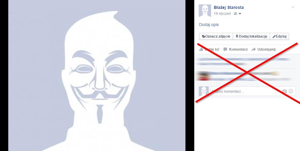 Facebook - ukrywanie komentarzy i polubień zdjęcia profilowego