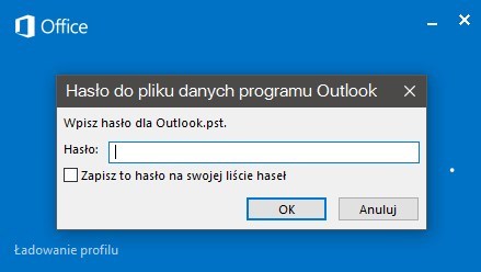 Outlook - zabezpieczanie programu hasłem