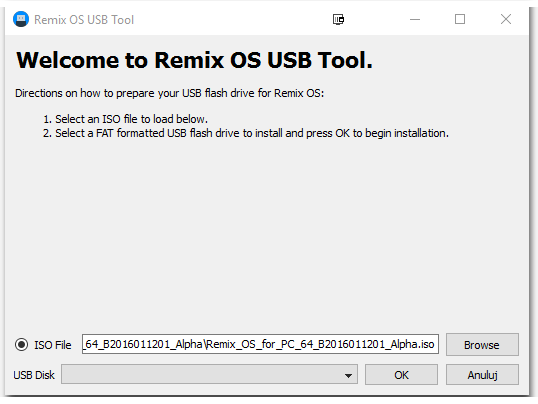 Remix OS - tworzenie bootowalnego pendrive