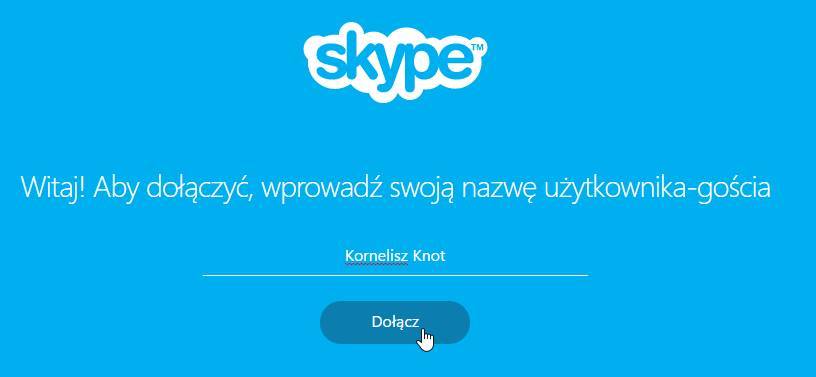 Skype Web - nazwa gościa