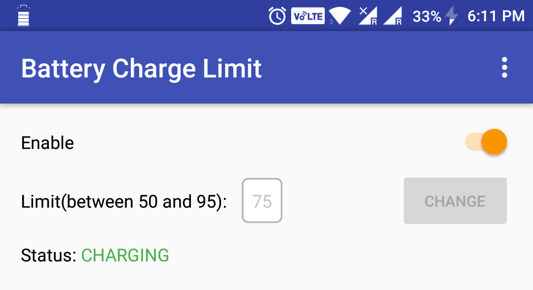 Ustaw limit naładowania baterii w Battery Charge Limit