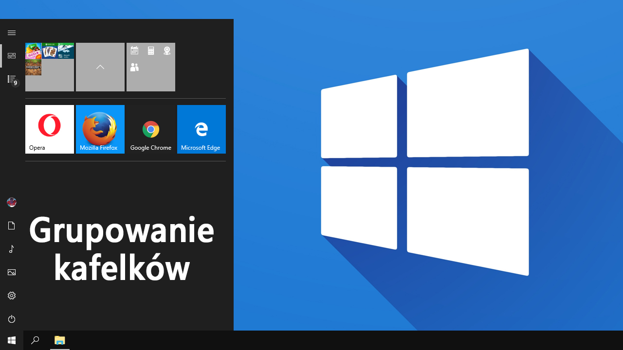 Grupowanie kafelków w Windows 10