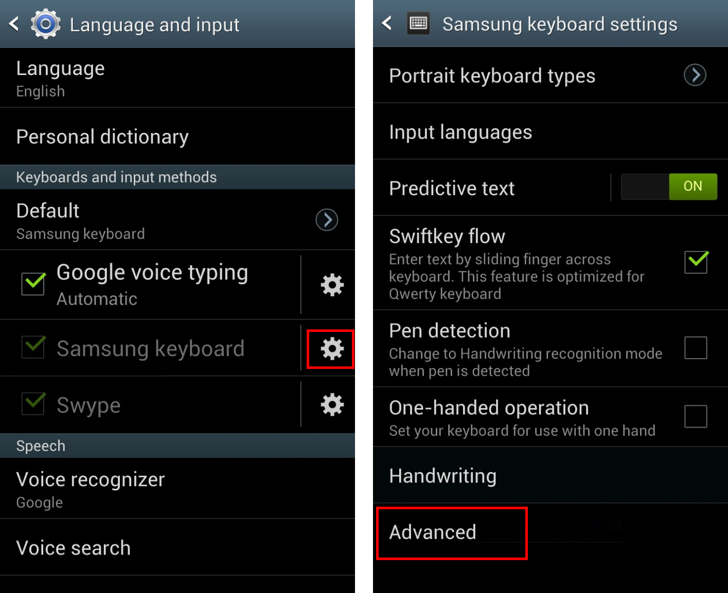 Ustawienia języka i klawiatury w Samsungu