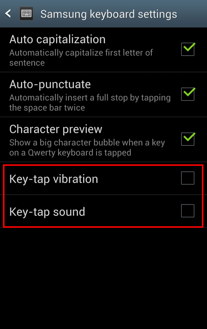 Wyłączanie dźwięków klawiatury i wibracji w Samsungu