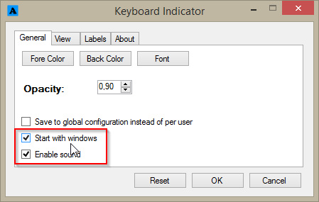 Ustawienia Keyboard Indicators