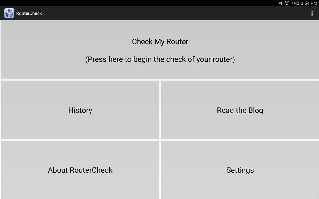 RouterCheck - główny interfejs aplikacji
