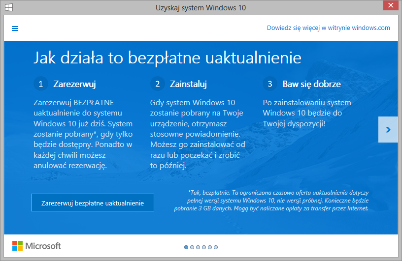Rezerwacja Windows 10 - co zrobić, gdy się nie wyświetla w Windows 7 oraz 8.1?