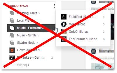 Jak grupować subskrypcje na  YouTube po usunięciu kolekcji
