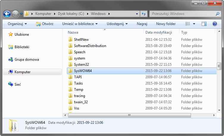 Katalogi SysWOW64 i System32