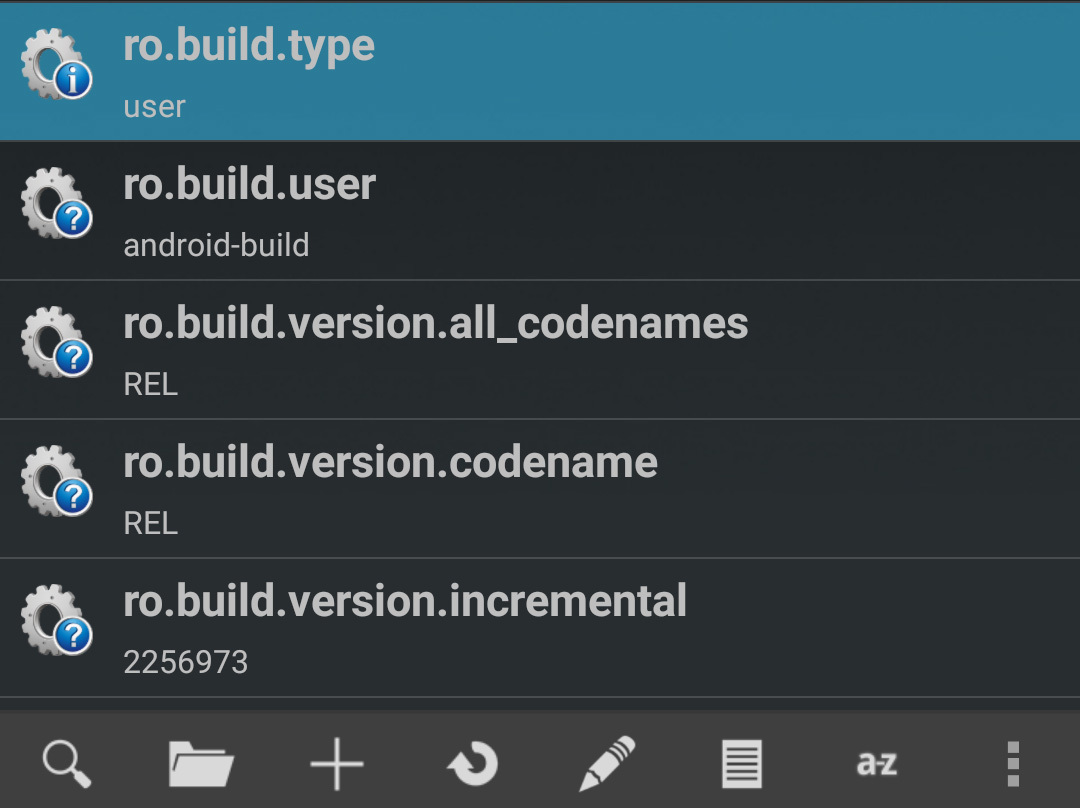 Build Prop Editor - zmiana wartości ro.build.type