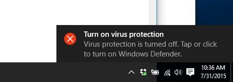 Jak wyłączyć powiadomienia o ochronie komputera w Windows 10