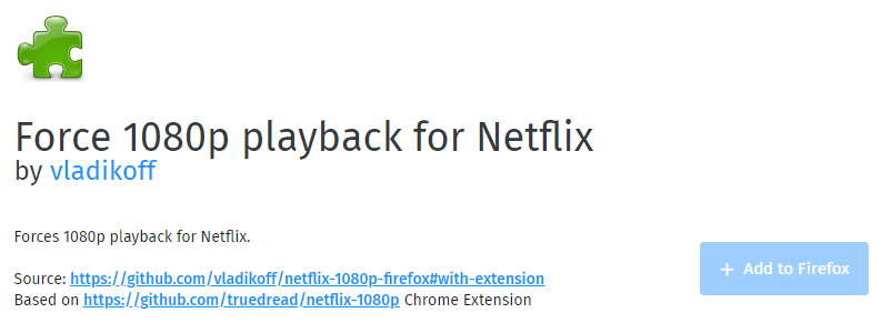 Force 1080p playback for Netflix