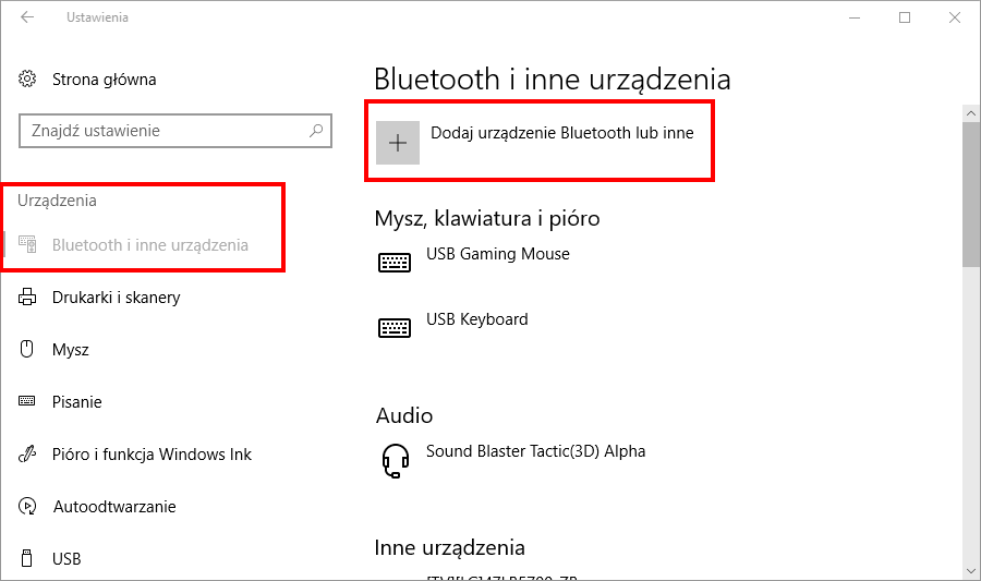 Dodaj urządzenie Bluetooth w Windows 10