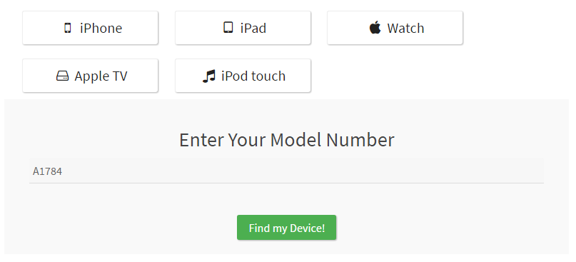 Wpisz swój model iPhone / iPada / iPoda