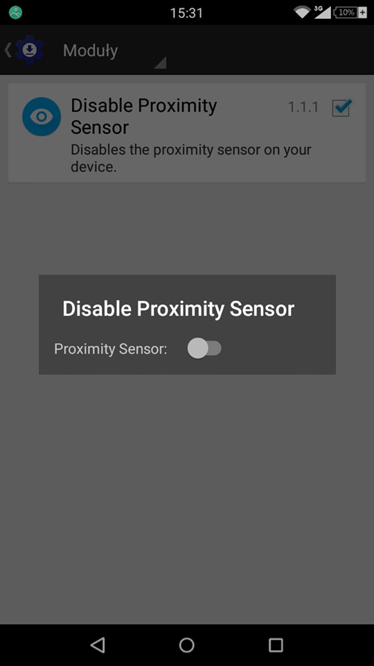 Wyłączanie czujnika zbliżeniowego aplikacją Disable Proximity Sensor