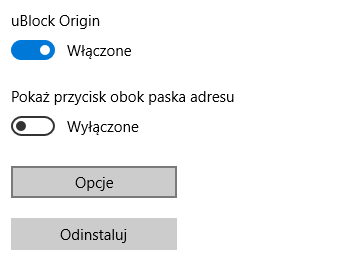 uBlock Origin - wejdź do opcji