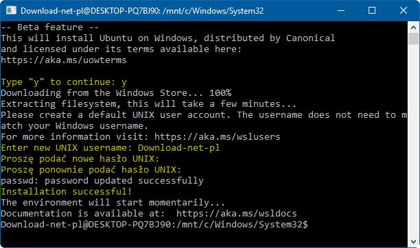 Instalacja i konfiguracja Bash w Windows 10
