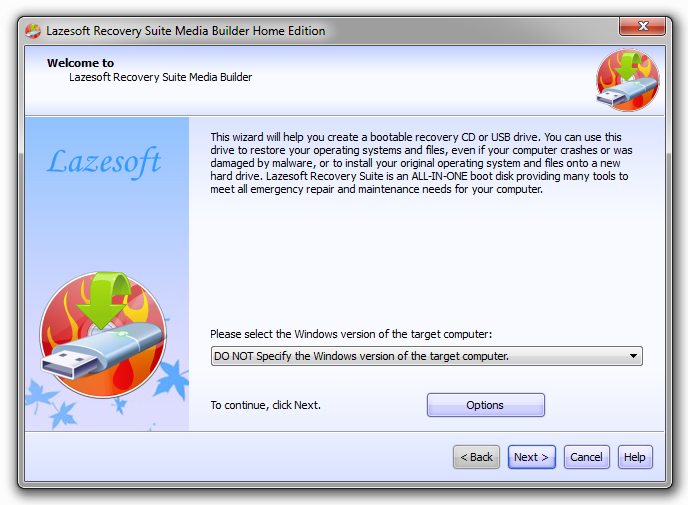 Tworzenie nośnika CD/USB z Lazesoft Recovery Suite