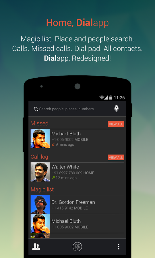 Dialapp - interfejs aplikacji