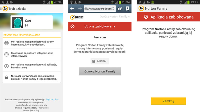 Norton Family - ochrona rodzicielska na Androidzie