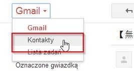 Przejście do kontaktów w Gmailu