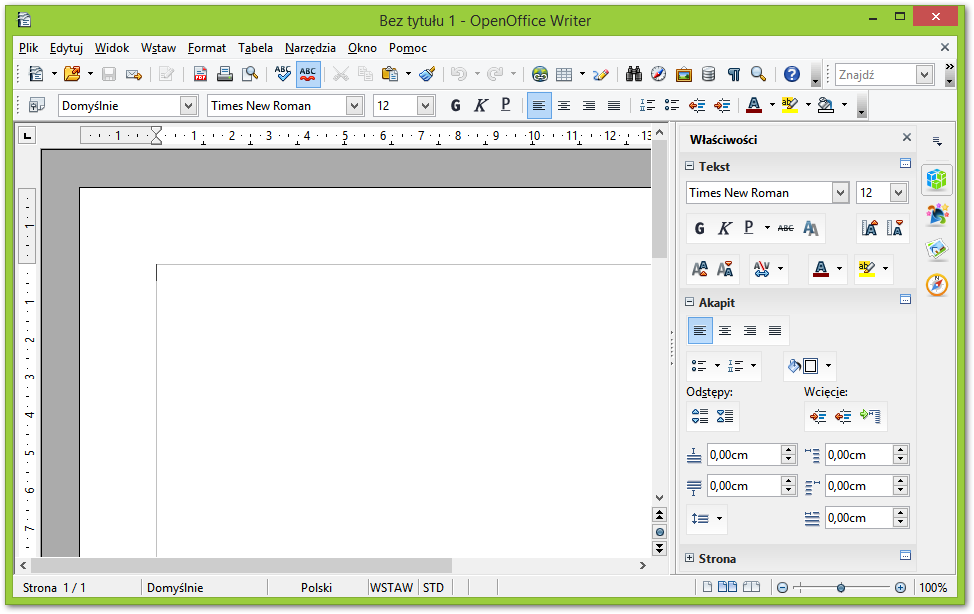 OpenOffice Writer - interfejs