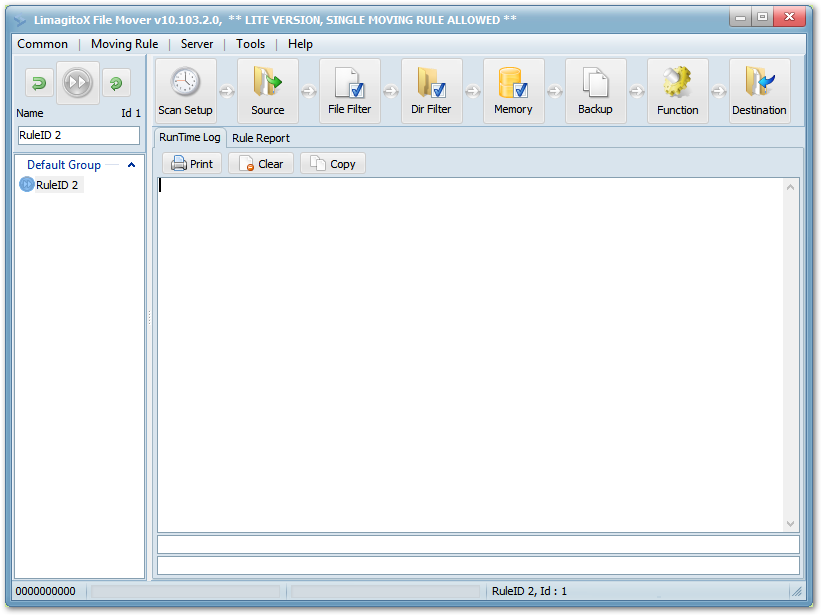 Główny interfejs programu LimagitoX File Mover