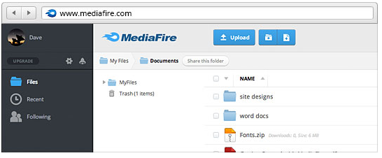 MediaFire - dostęp webowy