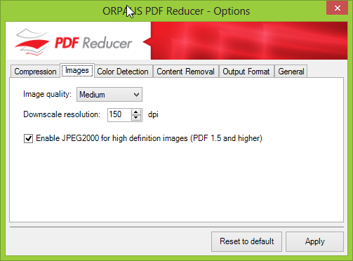 Orpalis PDF Reducer Free - opcje