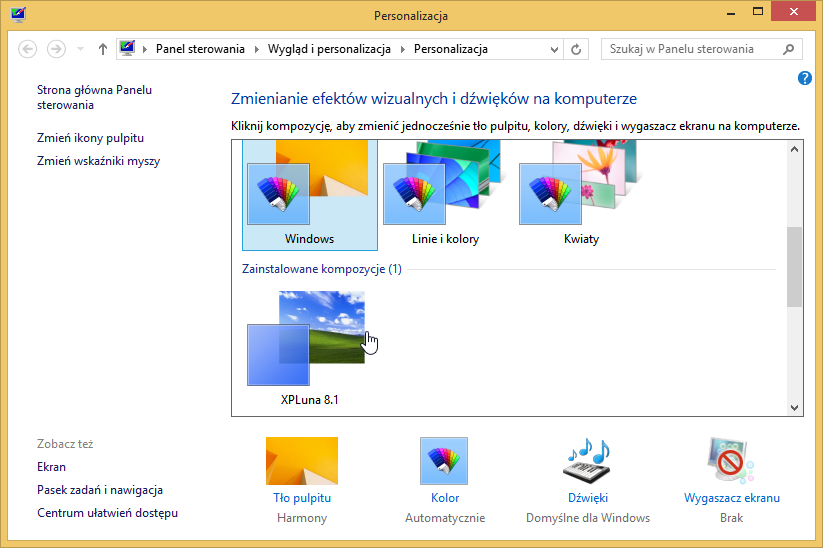 Aktywacja kompozycji w Windows 8