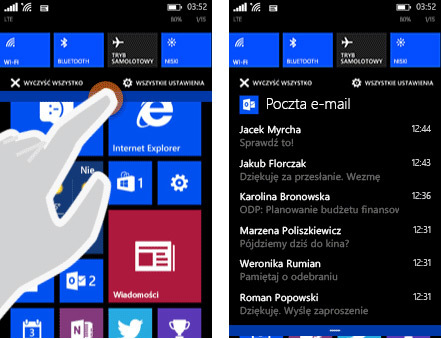 Windows Phone 8.1 - pasek powiadomień