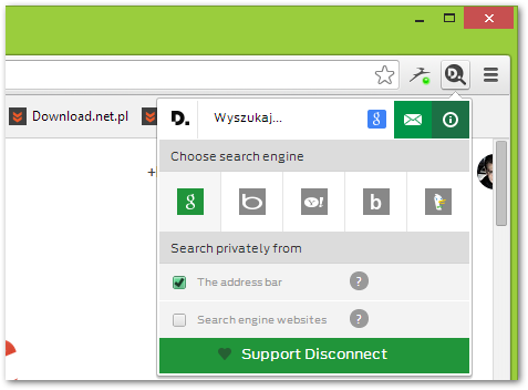Disconnect Search dla Chrome