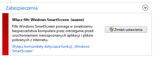 Wyłączanie komunikatu o filtrze Windows SmartScreen