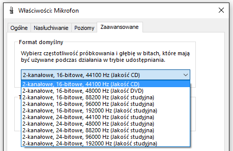 Windows 10 - nie działa mikrofon