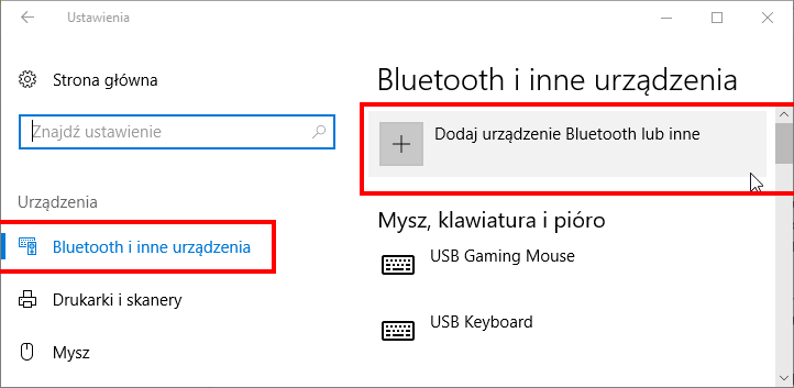 Dodaj urzÄdzenie Bluetooth w Windows 10