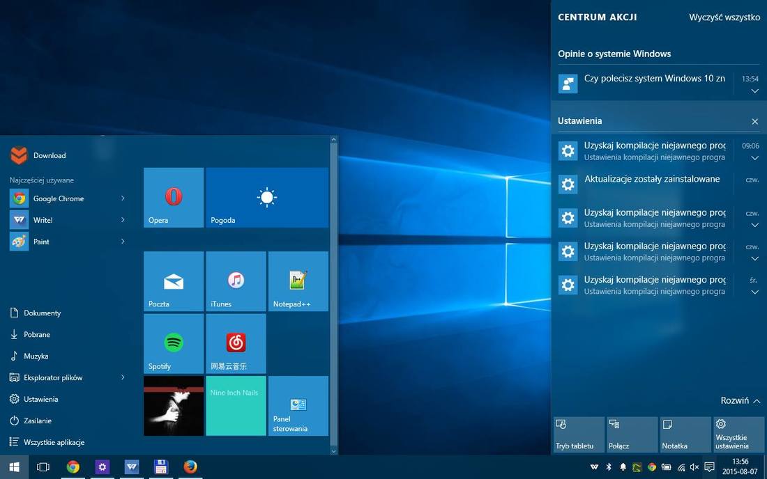 Spersonalizuj Centrum Akcji w Windows 10
